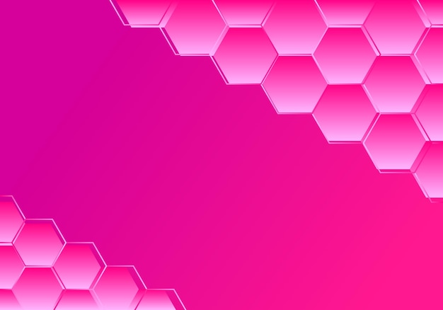 Abstract pink background with geometric hexagons