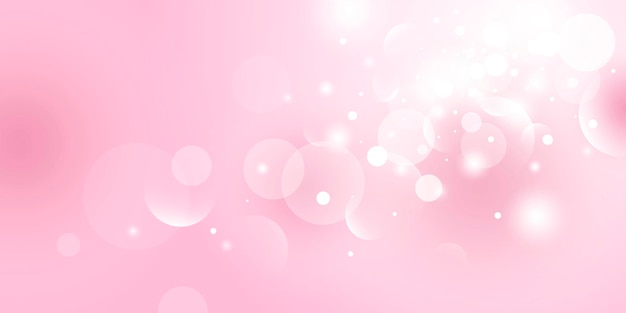 Abstract pink bokeh light background with copy space vector illustration