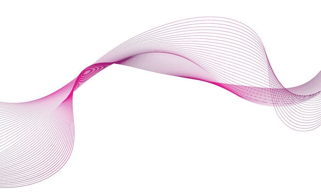 Abstract pink gradient wave element for design. Stylized line art background.