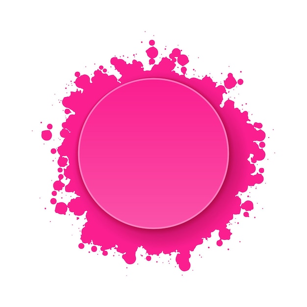 Abstract pink ink splash banner Vibrant Brush strokes Round sale banner Modern blank Banner