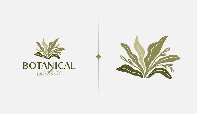 Abstract Plant Botanical Flower Line Art Line Drawing Universal creative premium symbol Vector illustration Creative Minimal design template