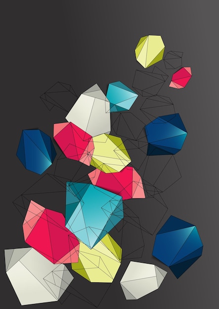 Vector abstract polygonal background low poly style vector color illustration