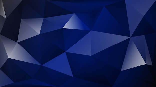 Abstract polygonal background of many triangles in dark blue colors