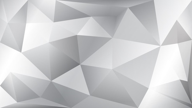 Abstract polygonal background of many triangles in white and gray colors