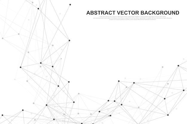 Abstract polygonal background with connected lines and dots minimalistic geometric pattern molecule