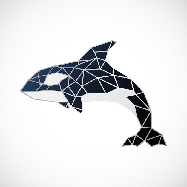 Abstract polygonal Orca dolphin