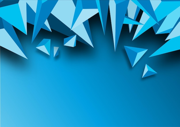 Abstract polygonal pattern blue triangles on gradient blue background