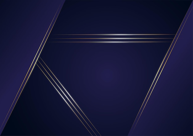 Abstract polygonal pattern luxury golden line with dark blue template background premium style for poster cover print artwork Vector illustration