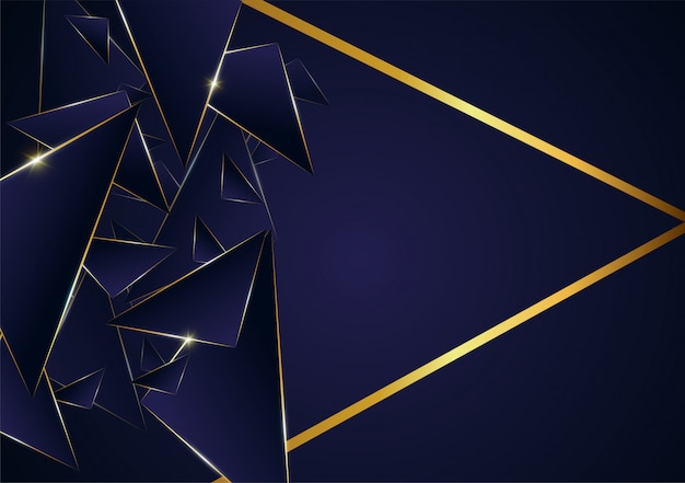 Abstract polygonal pattern luxury golden line