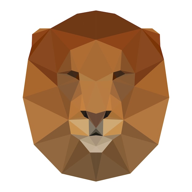 Abstract polygonal triangle lion head design for card, invitation, t-shirt, book, banner, poster, scrapbook, album etc.