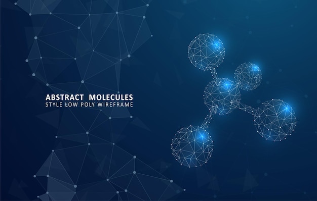 Abstract polygonal wireframe molecules Science gene cells background Graphic concept for your design