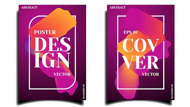 abstract poster or cover background with gradient abstract shapes vector illustration