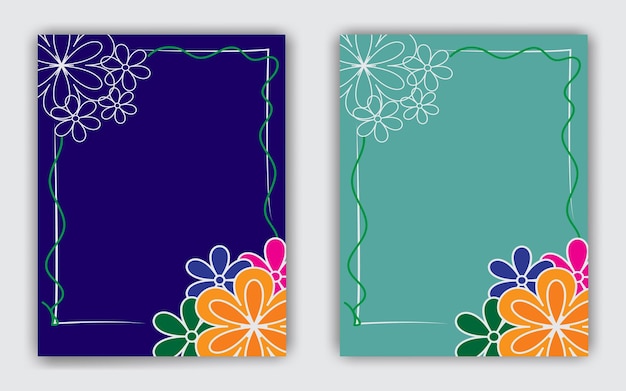 abstract poster template with flowers