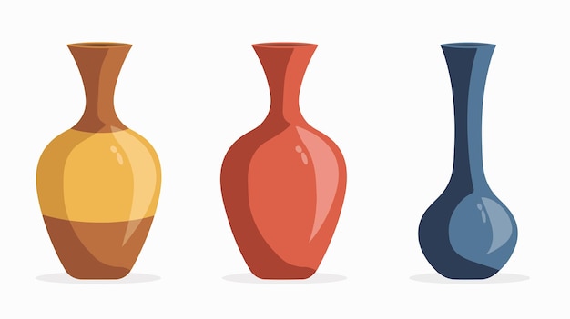 Vector abstract pot and vase shape icon elements illustration