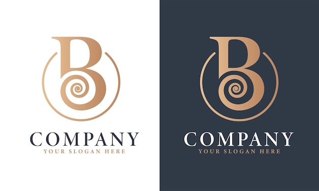 Abstract Premium Royal luxury elegant letter B logo design