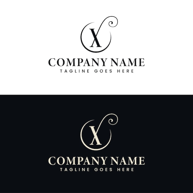 Abstract Premium Royal luxury elegant letter X logo design