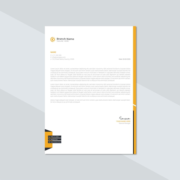 Abstract Premium Vector Professional minimalist and modern corporate letterhead design template