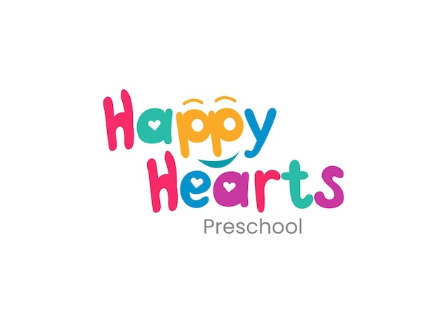 Abstract Preschool logo with colorful letter design