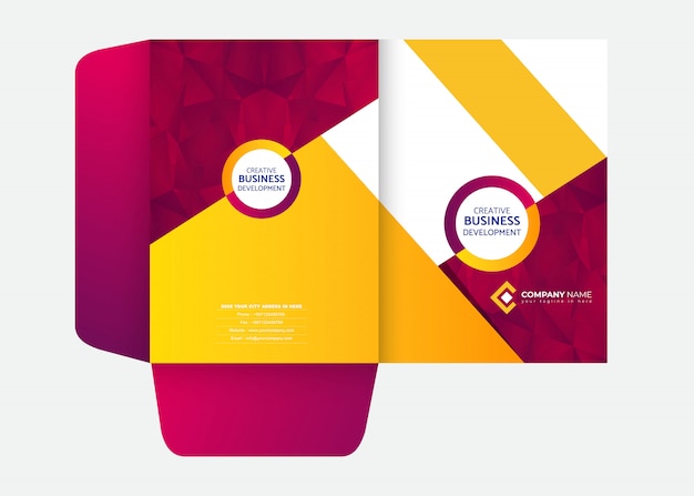 Abstract Presentation folder design template