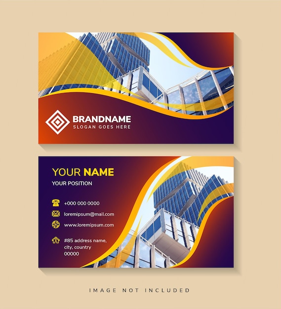 Abstract professional and designer business card template or visiting card with space for photo