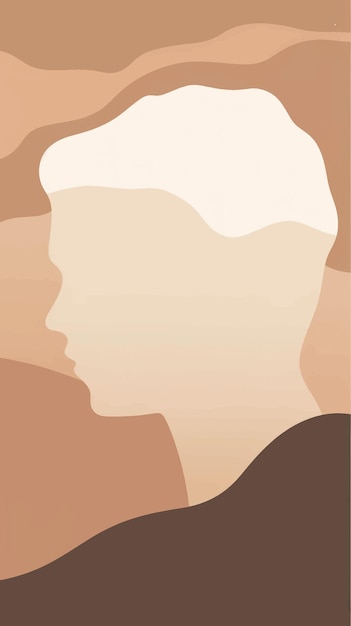 Abstract profile silhouette art