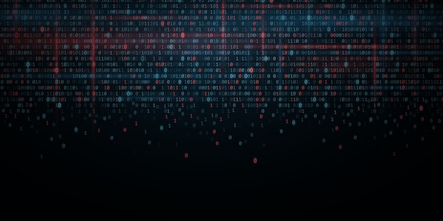 Abstract Programming Background. Glowing binary software code.