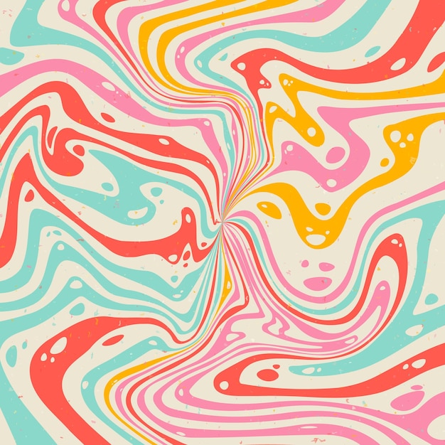 Abstract psychedelic groovy background Vector illustration