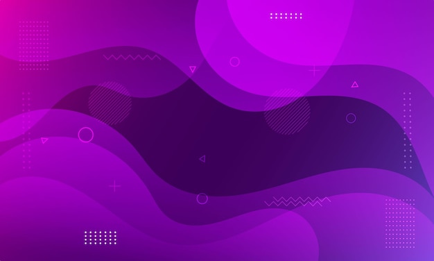 Abstract purple fluid wave line landing page flat background.