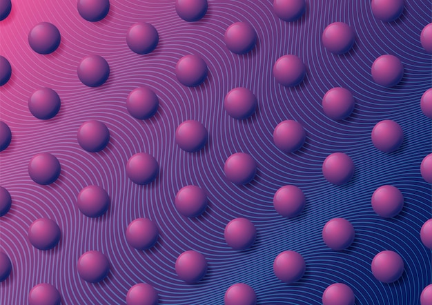 Abstract purple or magenta sphere ball on linear pattern