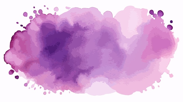 Abstract Purple Watercolor Spot on White Background