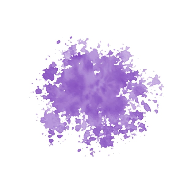 Abstract purple watercolor water splash on a white background