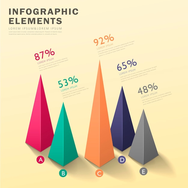 abstract pyramid chart infographics