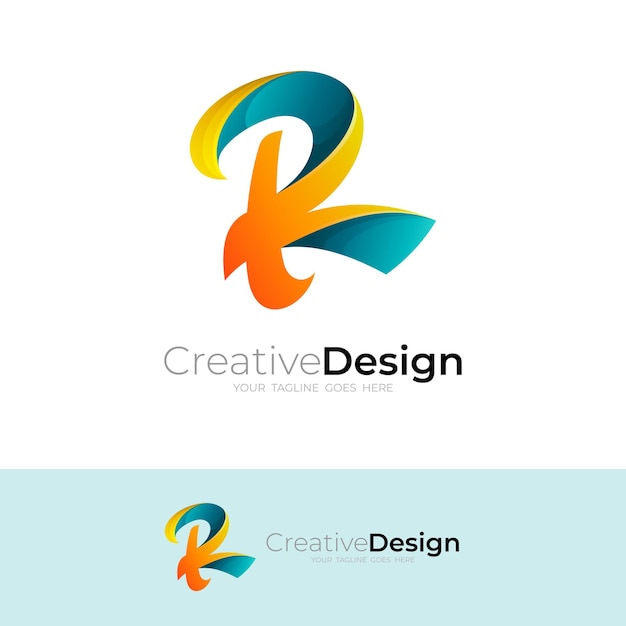 Abstract R logo with simple design template