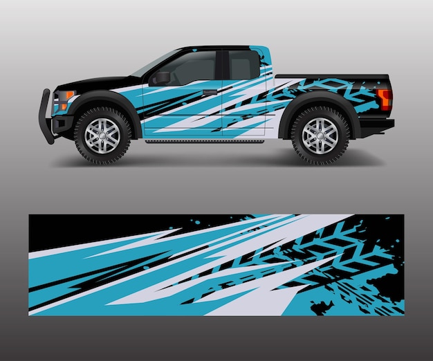 Abstract Racing graphic background vector for offroad vehicle wrap design vector