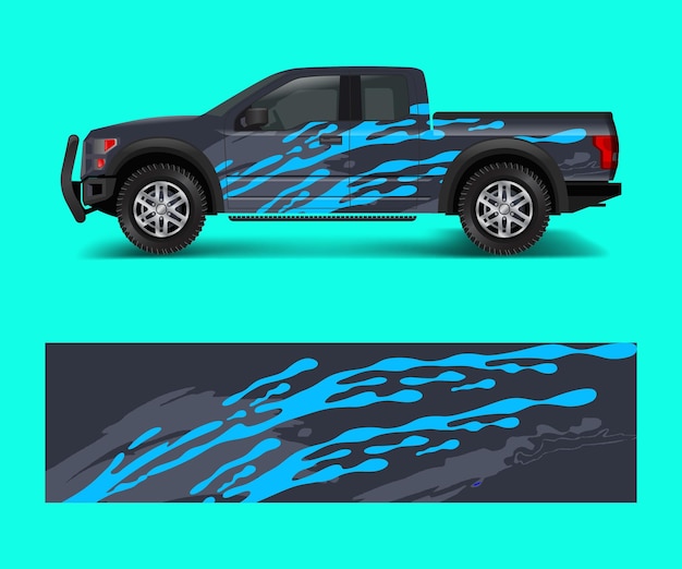 Abstract Racing graphic background vector for offroad vehicle wrap design vector