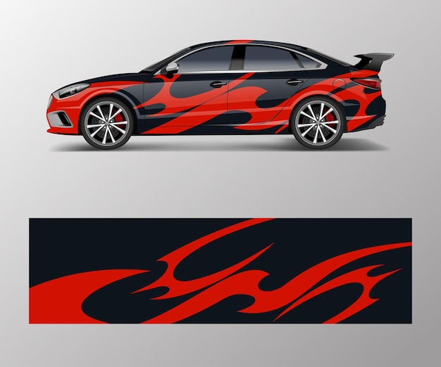 Abstract Racing graphic vector for sport car wrap design