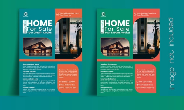 Abstract real estate flyer design for business marketing