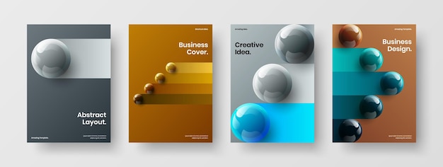 Abstract realistic balls handbill layout composition