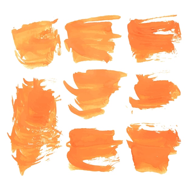 Vector abstract realistic smears orange gouache paint 2