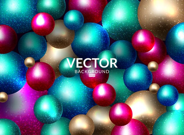 Vector abstract realistic spheres background