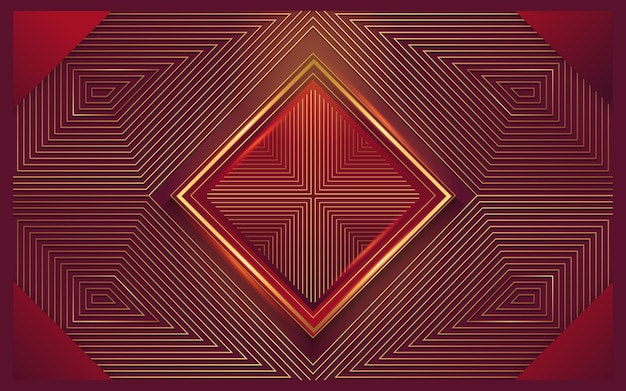 Abstract rectangle in golden with magenta background