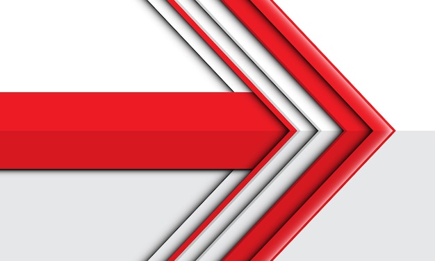 Abstract red arrow direction on white design modern futuristic background  