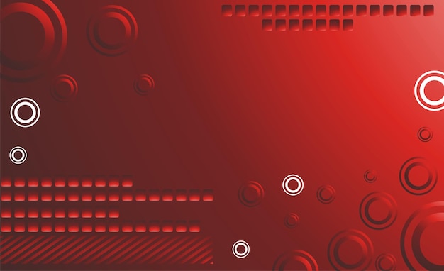 Abstract red background with lines and circle