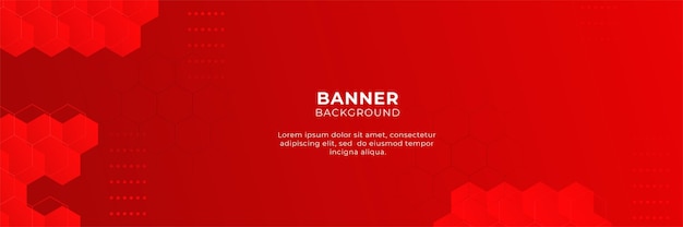 Abstract red banner background with 3d overlap layer and geometric shapes