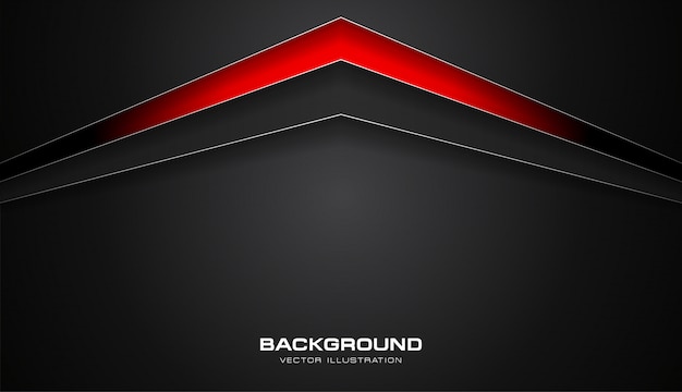 Abstract red and black color tech arrows vector background