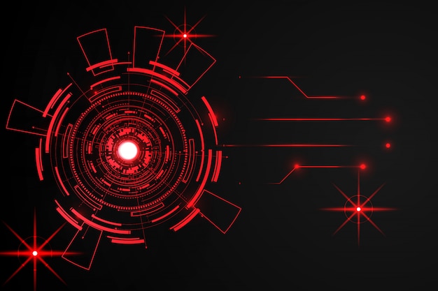 Abstract red circle  technology background