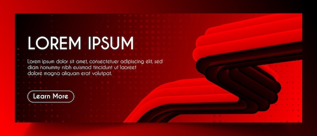 Abstract Red Fluid Web Banner Template