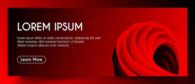 Abstract Red Fluid Web Banner Template