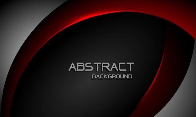 Abstract red gray curve overlap on black blank space design futuristic creative background vector