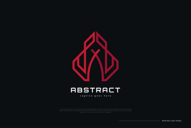 Abstract Red Letter A Logo Design with Minimal Line Style Initial Letter A Logo Great for Business Technology and Communication Brand Logo